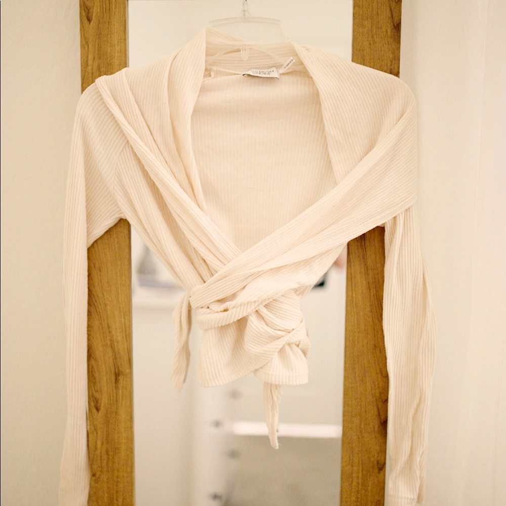 UO ballerina wrap sweater